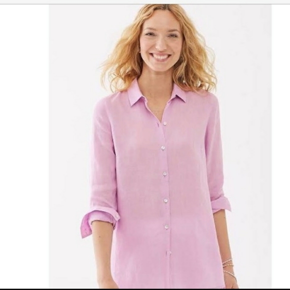 J.Jill Linen Dress Lavender Button Down Shirt Dress XS - Picture 1 of 9